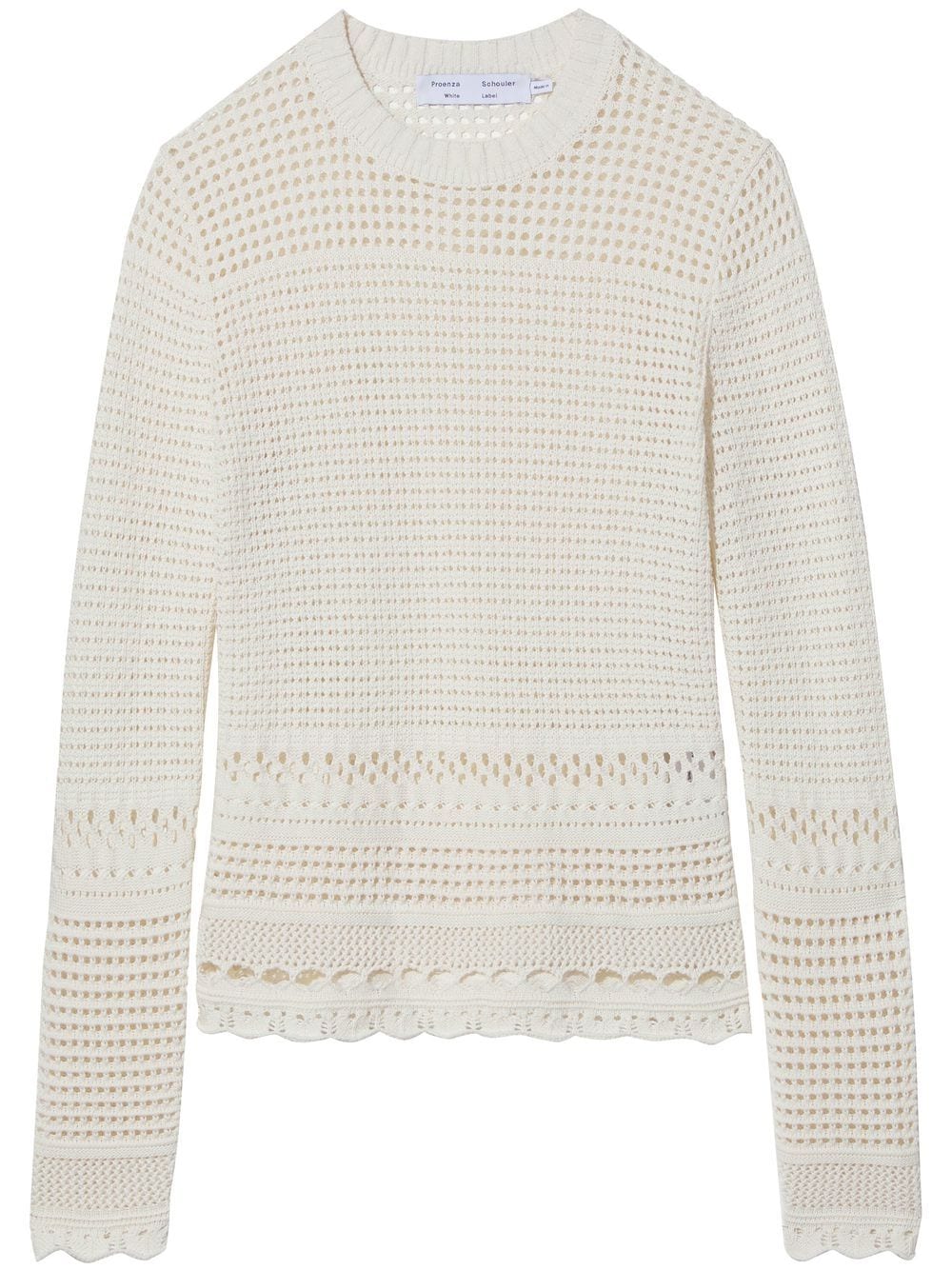 Proenza Schouler White Label pointelle-knit long-sleeved top - Neutrals von Proenza Schouler White Label