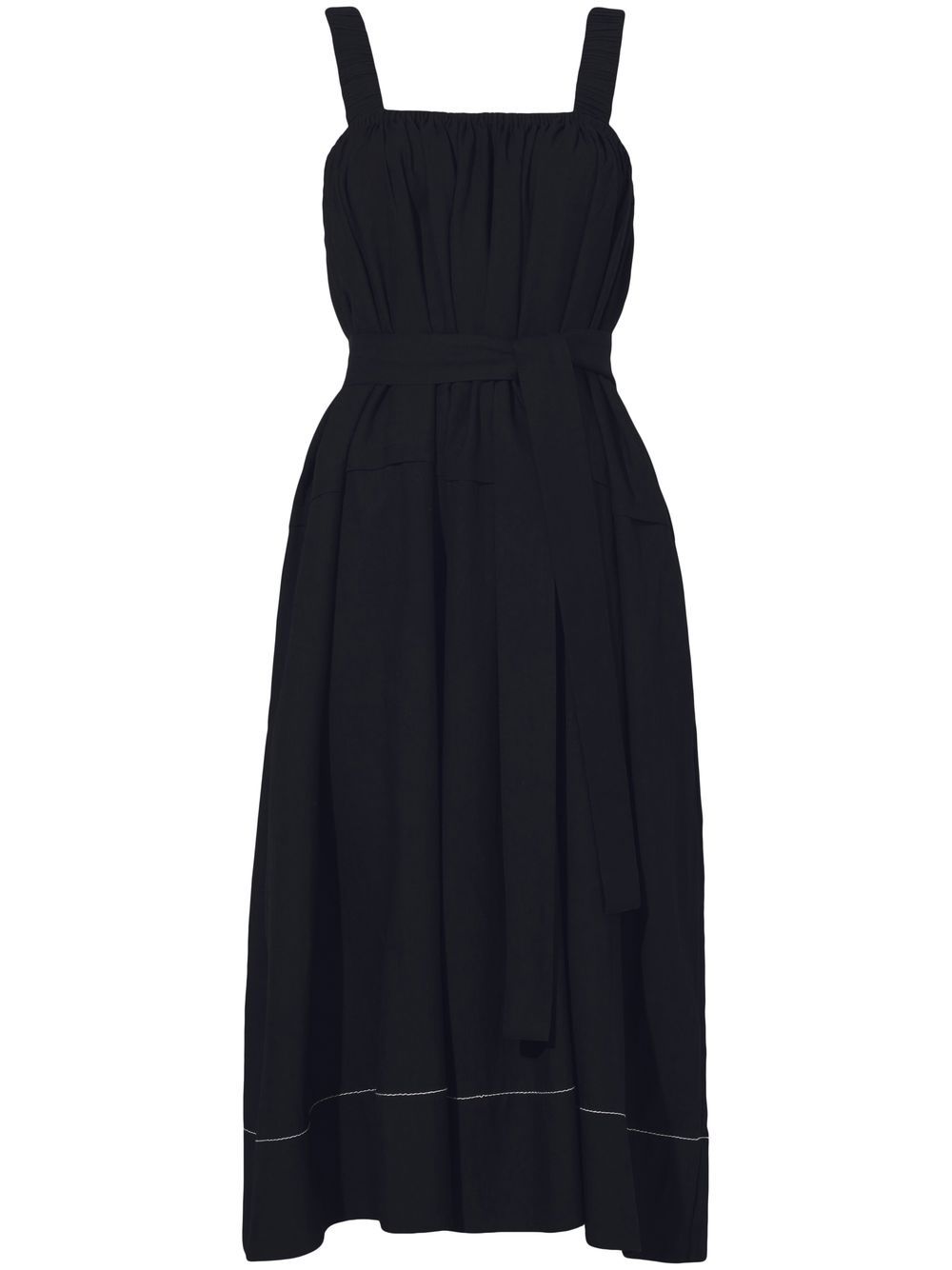 Proenza Schouler White Label belted flared midi dress - Black von Proenza Schouler White Label