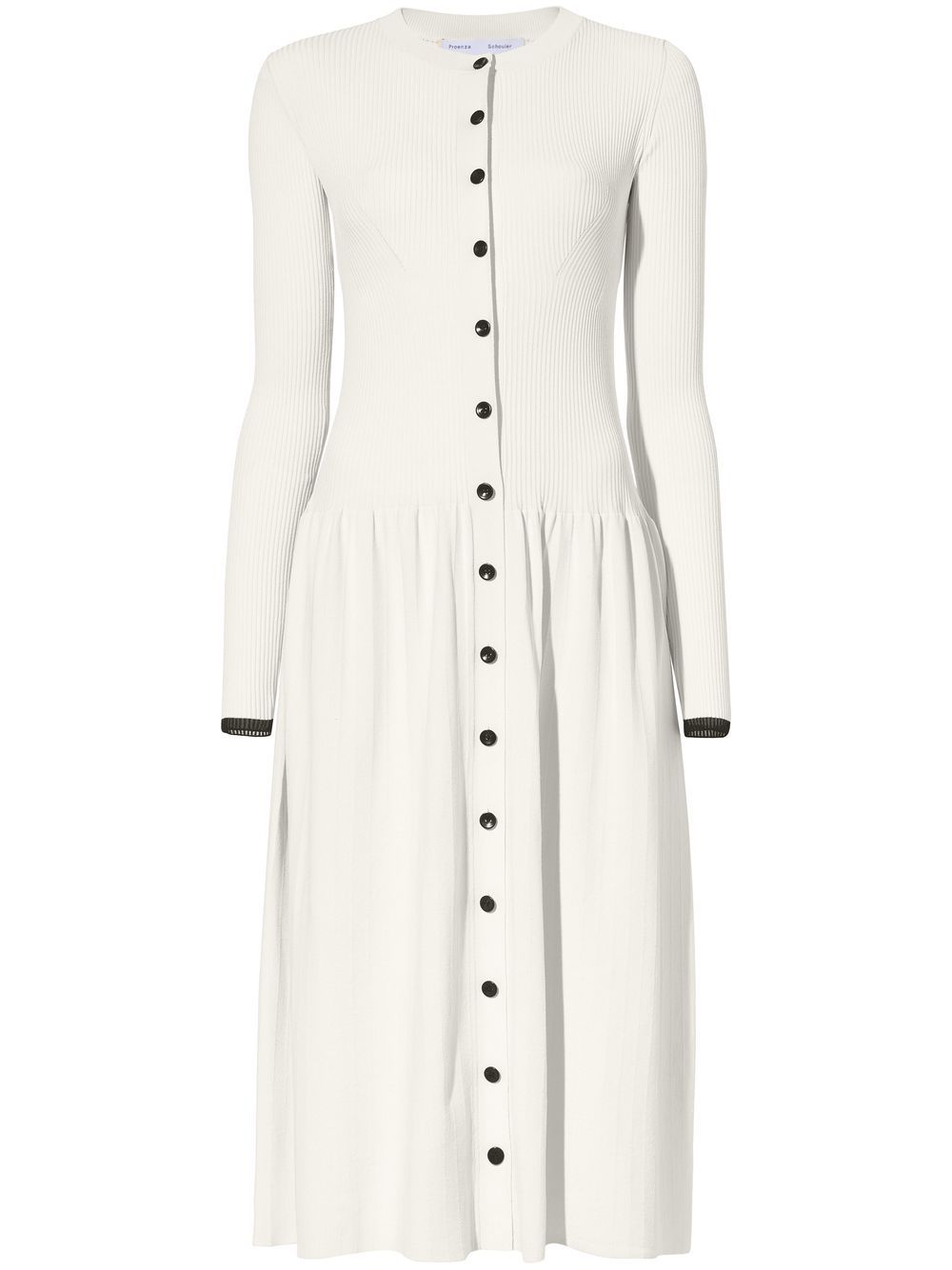 Proenza Schouler White Label ribbed-knit buttoned midi dress - Neutrals von Proenza Schouler White Label