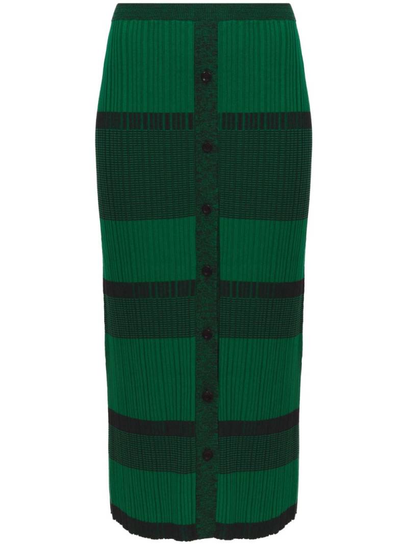 Proenza Schouler White Label striped midi skirt - Green von Proenza Schouler White Label