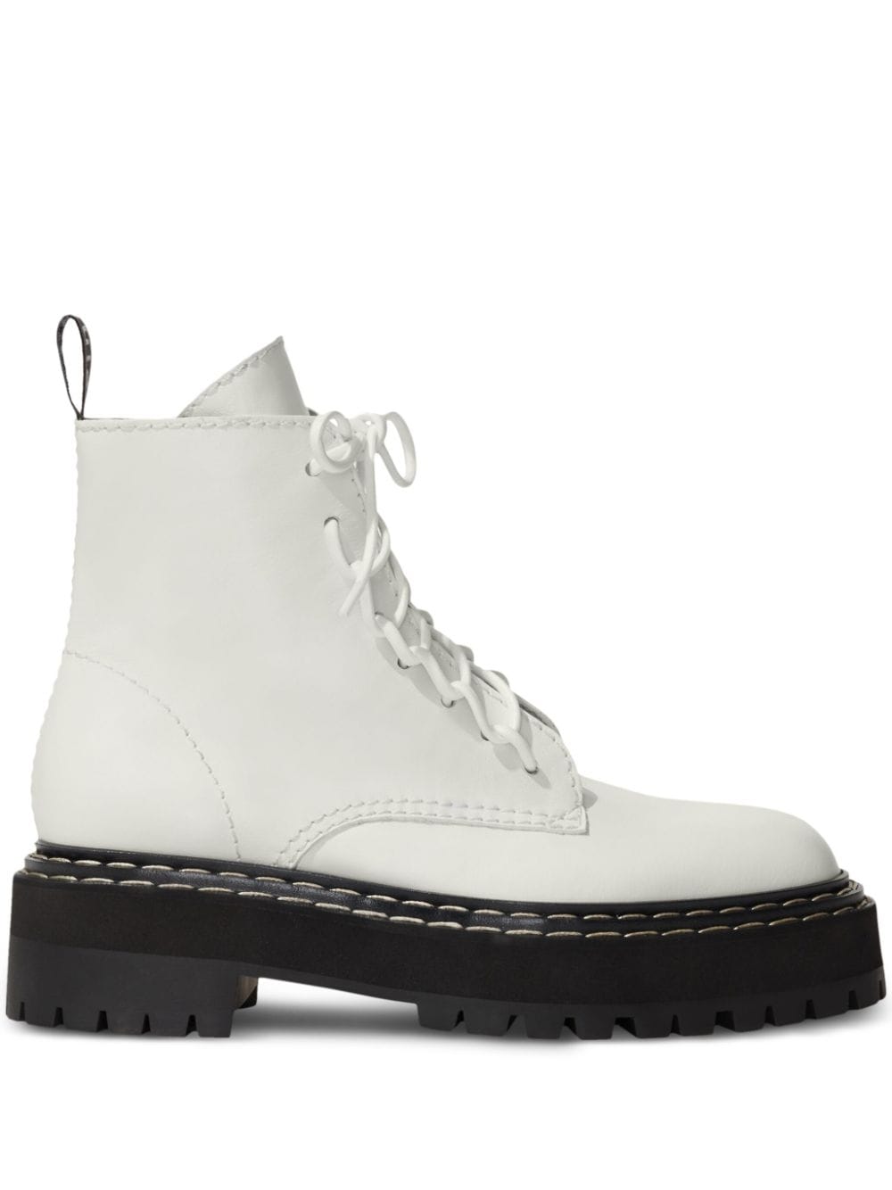 Proenza Schouler Combat leather boots - White von Proenza Schouler