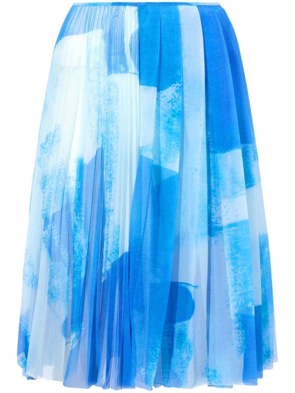 Proenza Schouler Judy graphic-print pleated skirt - Blue von Proenza Schouler