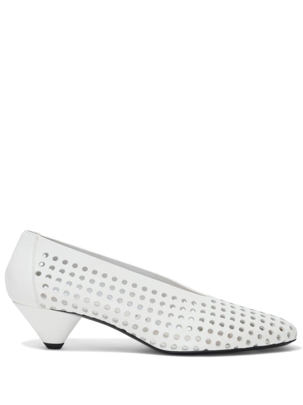 Proenza Schouler Perforated Cone 40mm leather pumps - White von Proenza Schouler