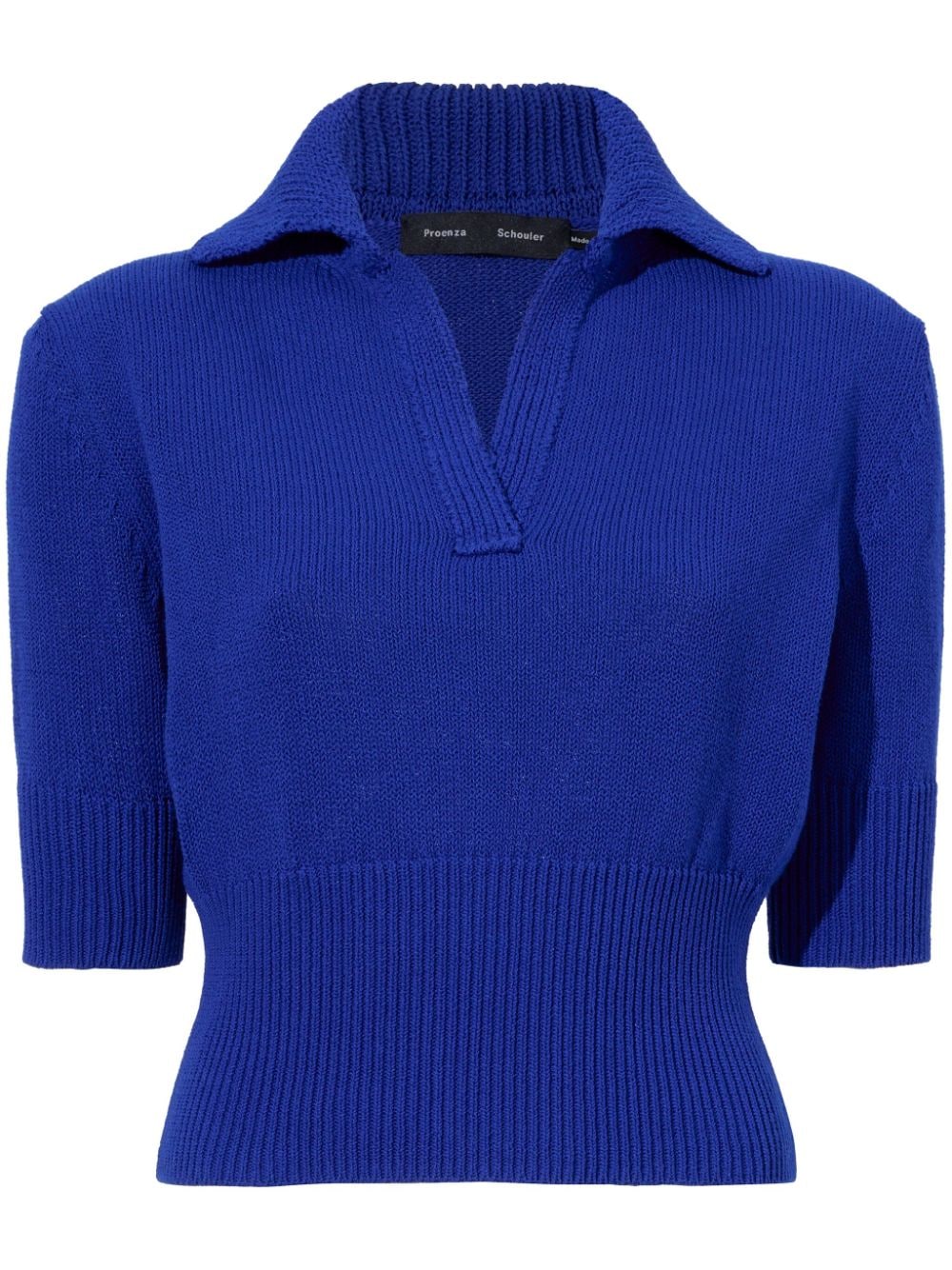 Proenza Schouler Reeve cotton-blend polo top - Blue von Proenza Schouler