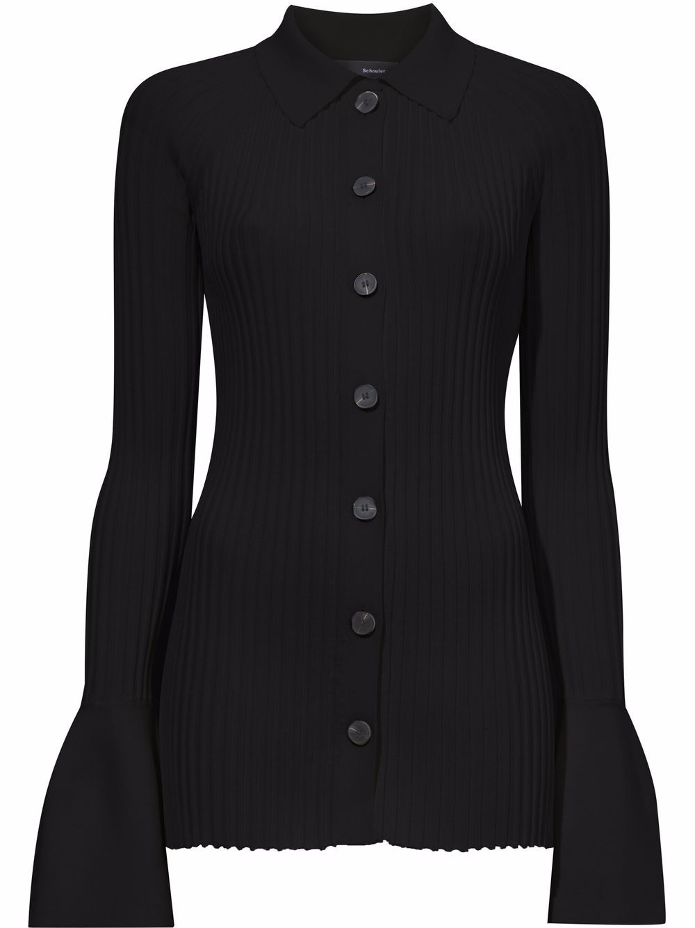 Proenza Schouler rib-knit collared cardigan - Black von Proenza Schouler