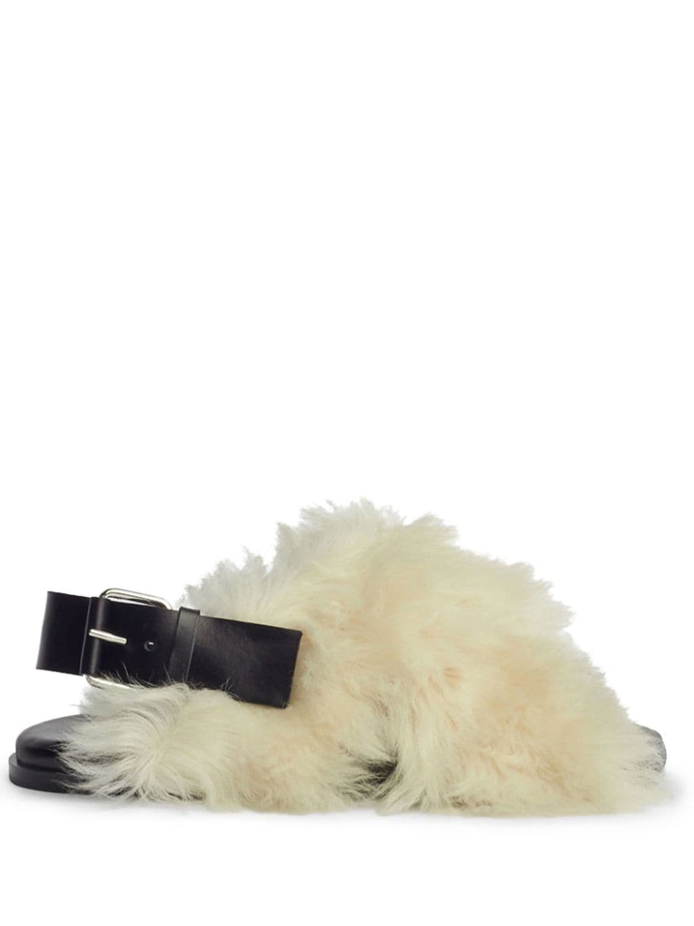 Proenza Schouler SQUARE SHEARLING SANDALS - White von Proenza Schouler