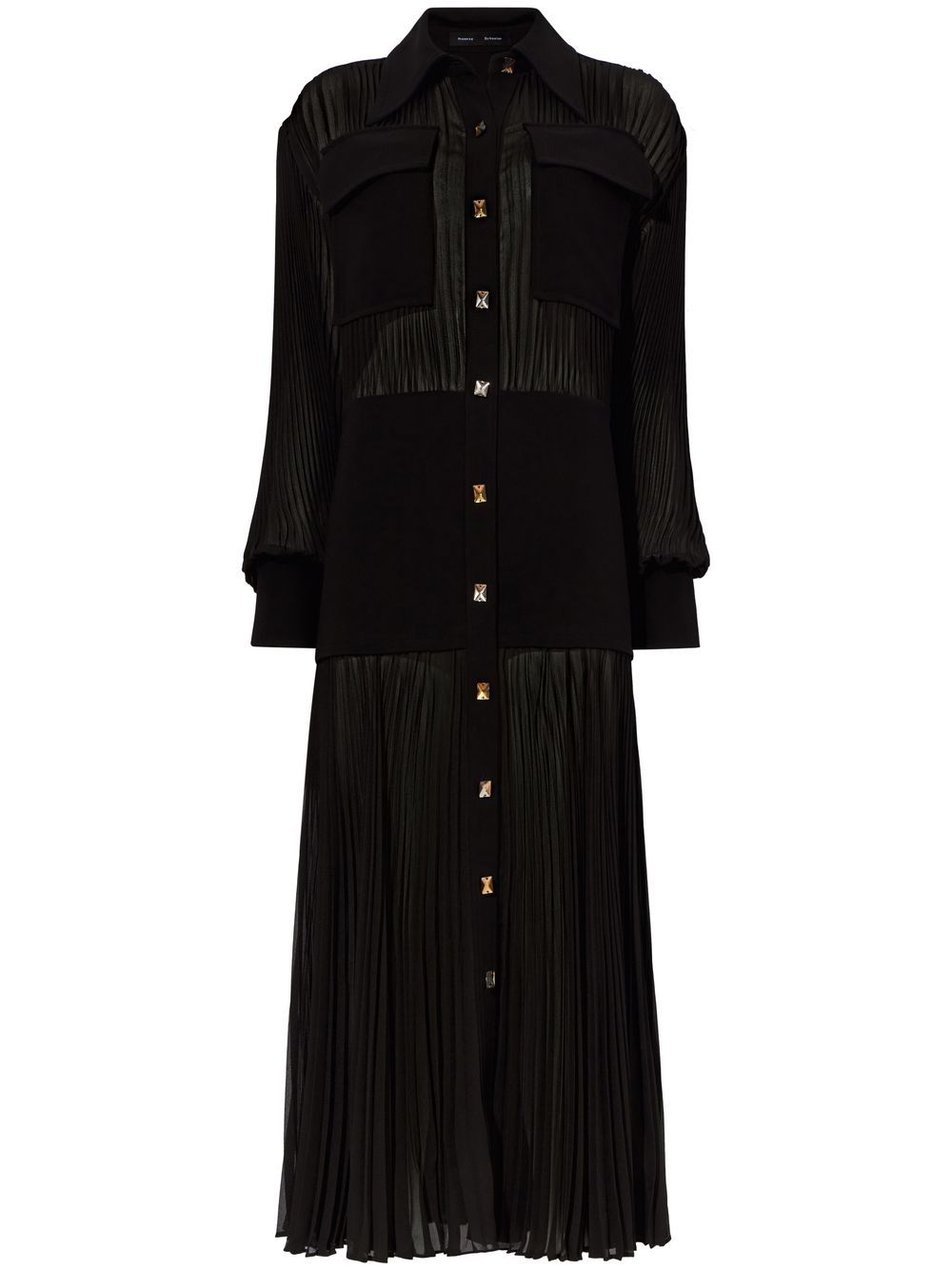 Proenza Schouler plissé-effect shirt dress - Black von Proenza Schouler
