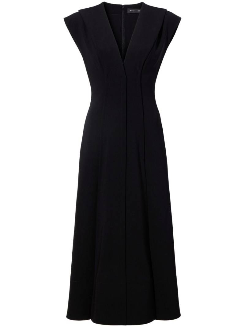 Proenza Schouler V-neck cap-sleeves midi dress - Black von Proenza Schouler