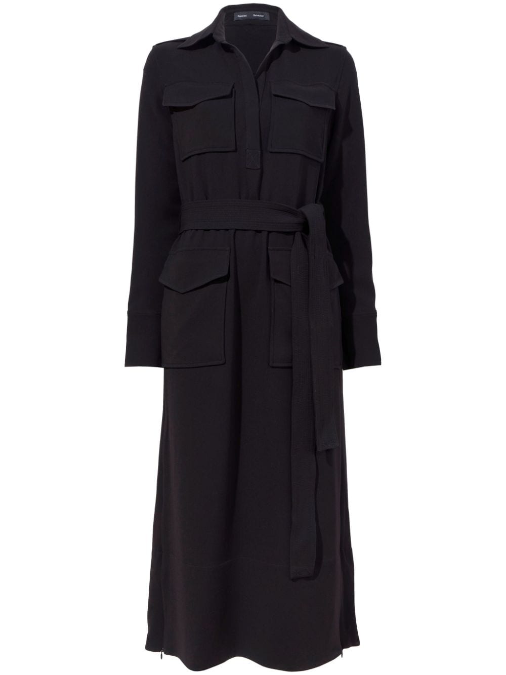 Proenza Schouler Vanessa belted shirt dress - Black von Proenza Schouler