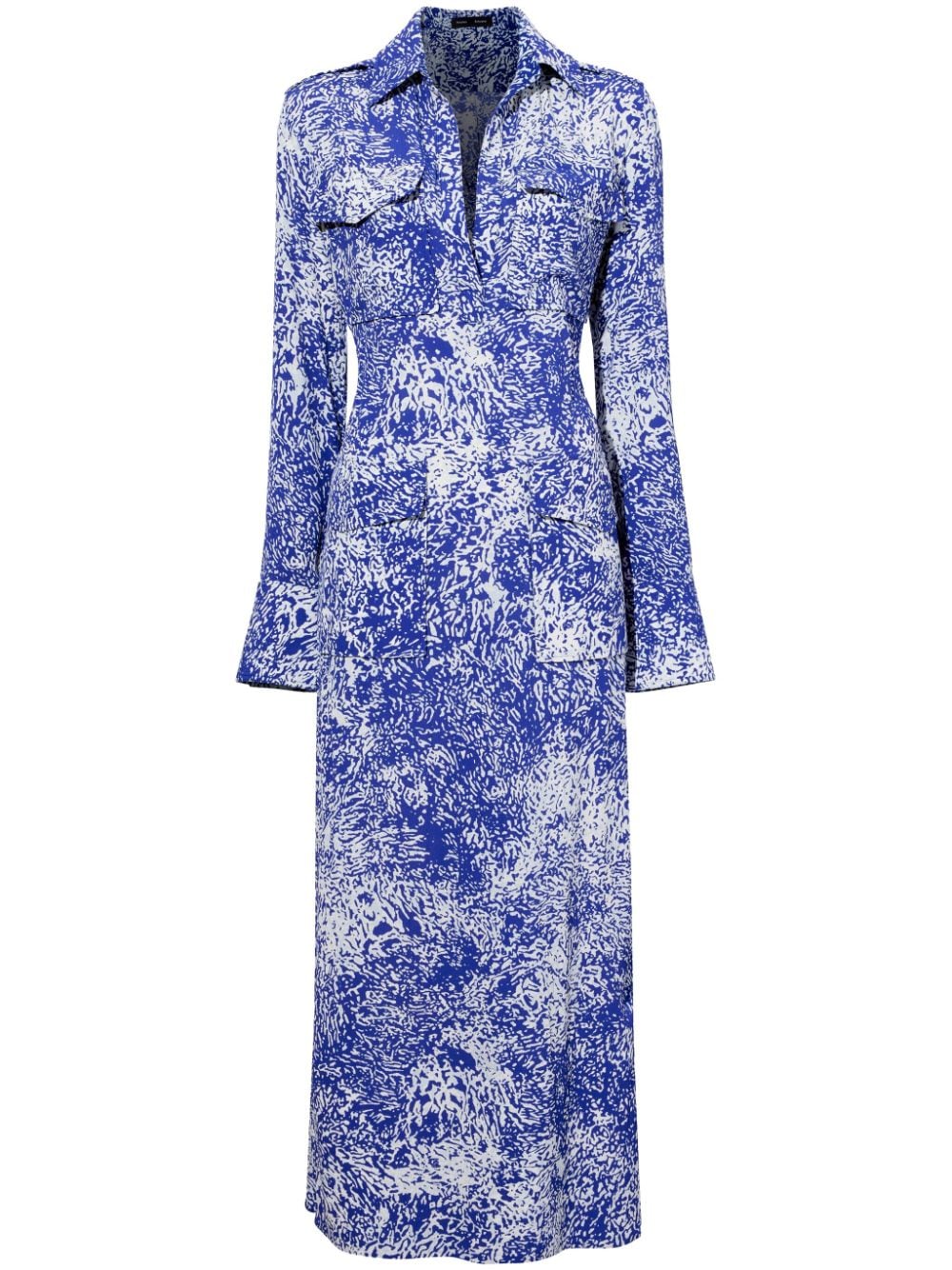 Proenza Schouler abstract-print crepe maxi dress - Blue von Proenza Schouler