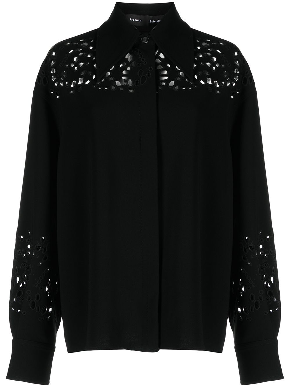 Proenza Schouler broderie anglaise crepe shirt - Black von Proenza Schouler