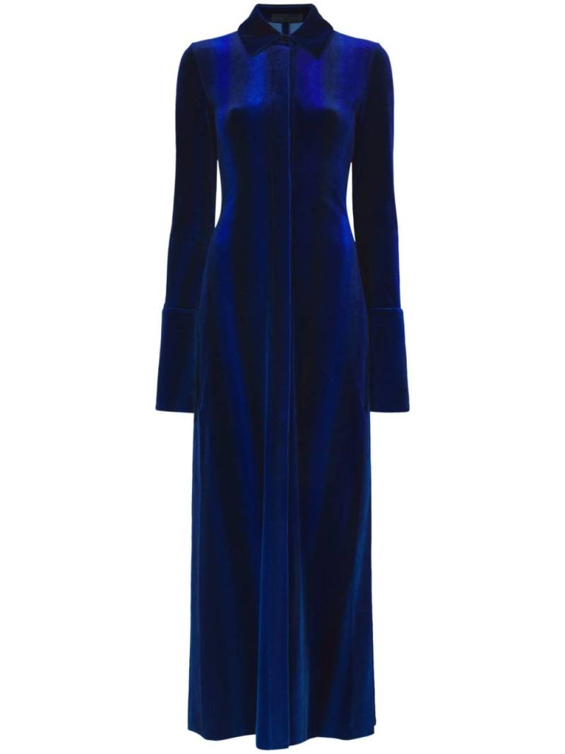 Proenza Schouler ombré-effect velvet shirtdress - Blue von Proenza Schouler