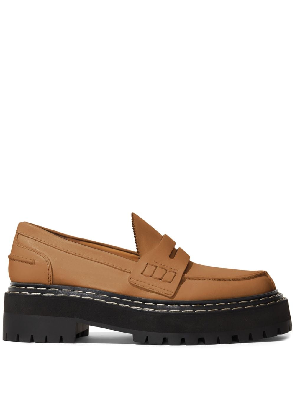 Proenza Schouler penny-slot leather platform loafers - Brown von Proenza Schouler