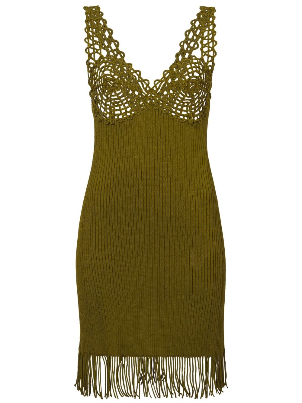 Proenza Schouler ribbed knit lace dress - Green