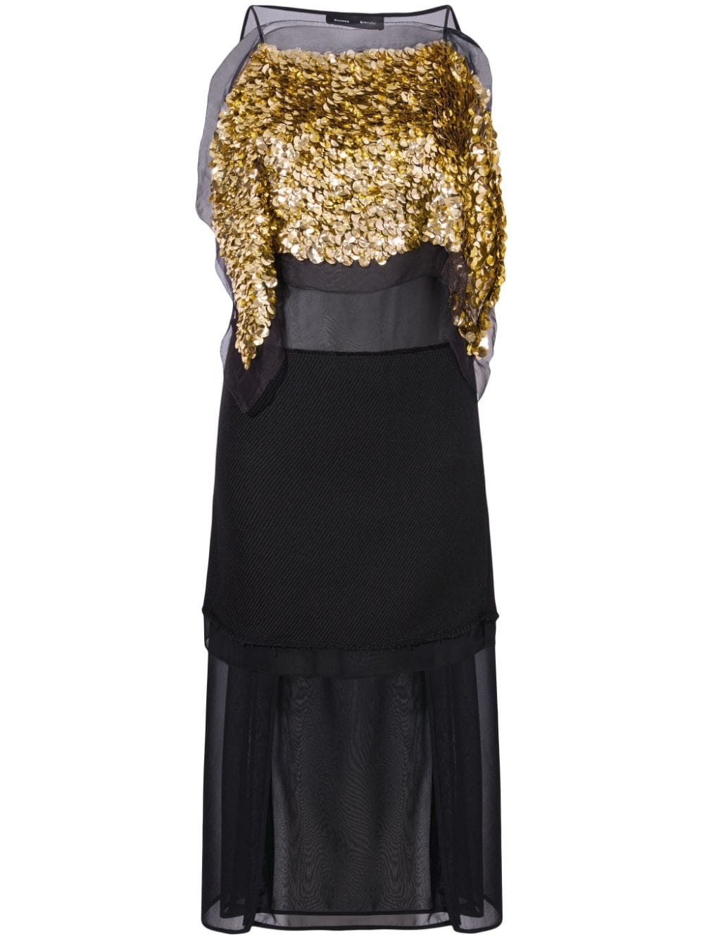 Proenza Schouler sequin-embellished silk midi dress - Black von Proenza Schouler