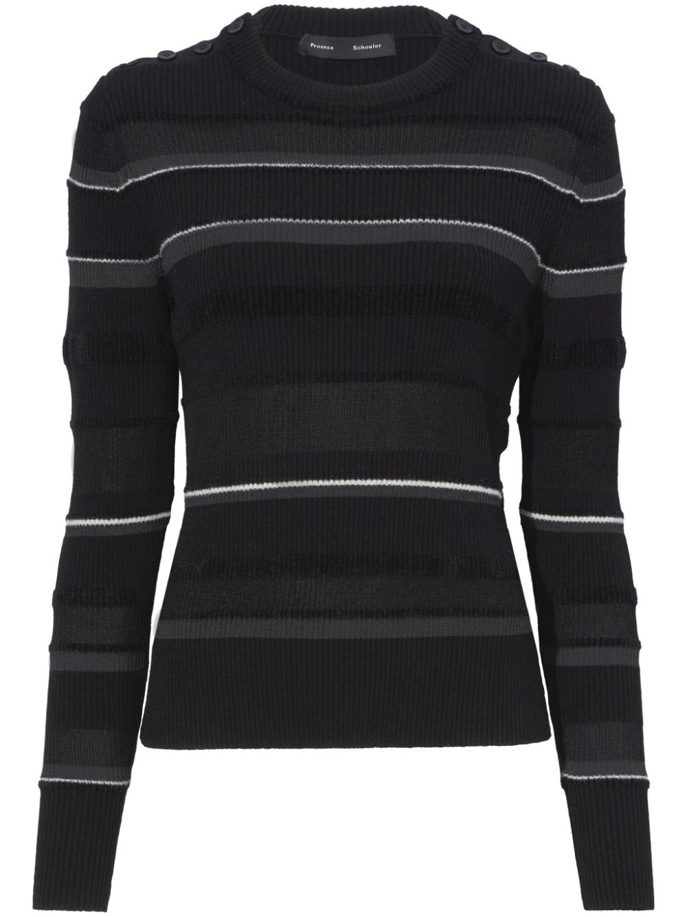 Proenza Schouler striped ribbed sweatshirt - Black von Proenza Schouler