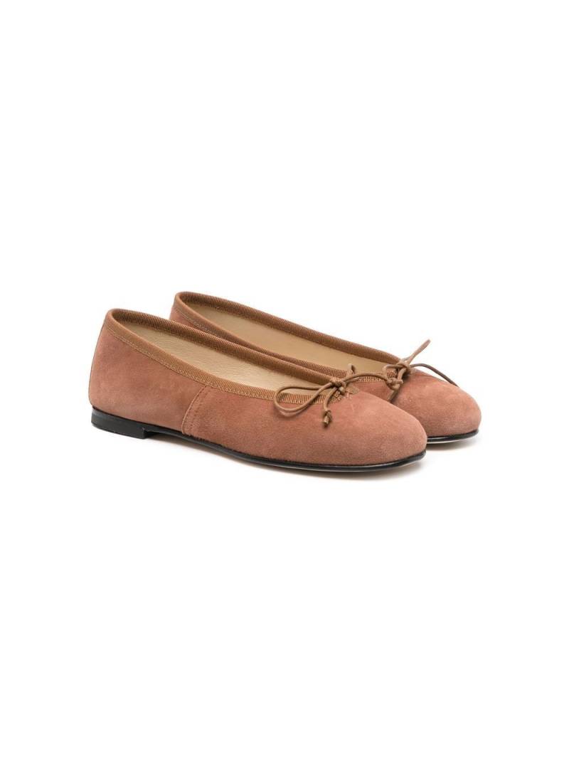 Prosperine Kids bow-detail suede ballerina shoes - Brown von Prosperine Kids