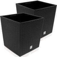 Blumentopf Rato Low 2er-Set Anthrazit 32x32x33cm von Deuba®