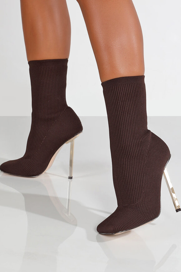 Public Desire Sock Boots | Braun | Damen  | EU36 von Public Desire