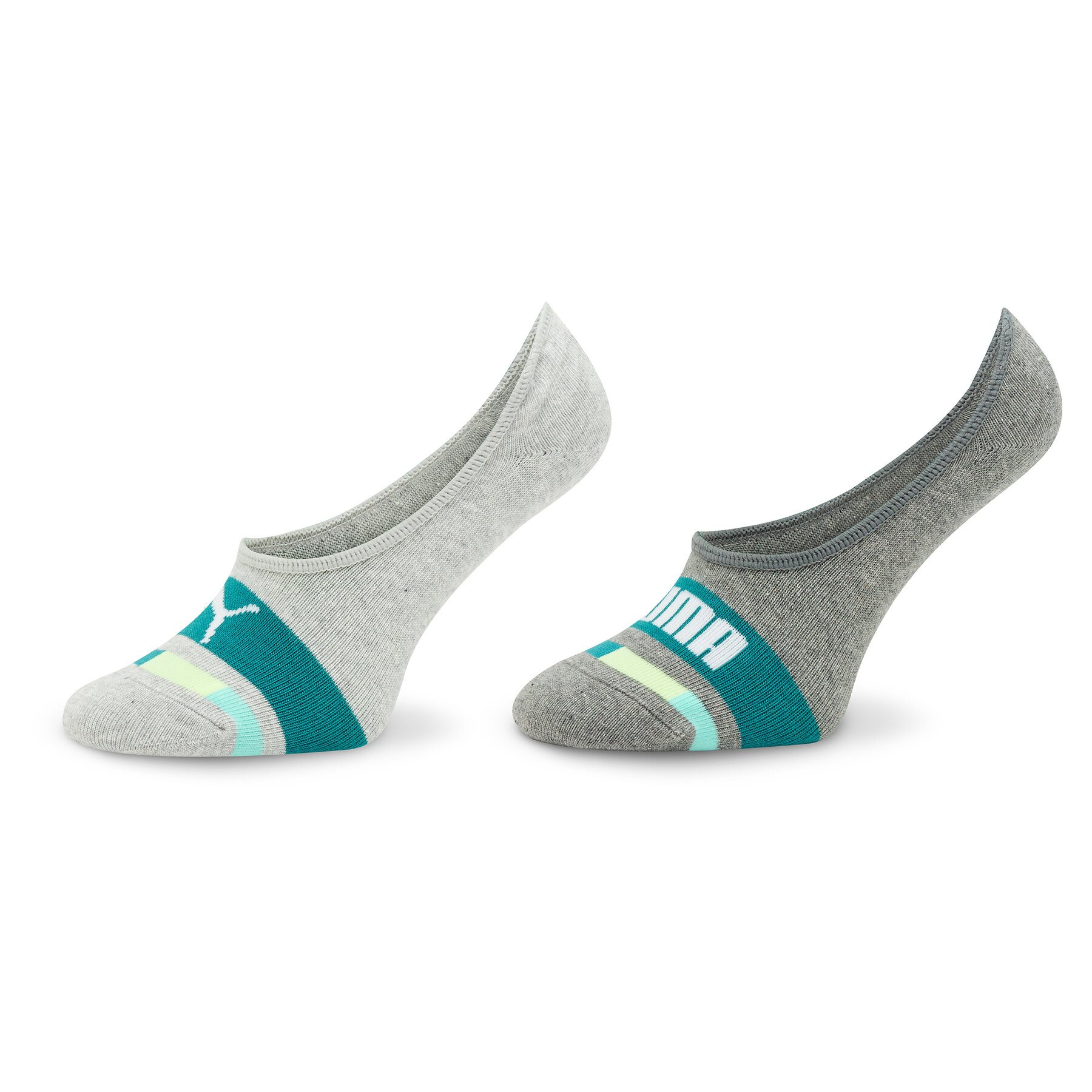 2er-Set Kinder Sneakersocken Puma Kids Seasonal Footie 2P 938009 Grey Combo 02 von Puma