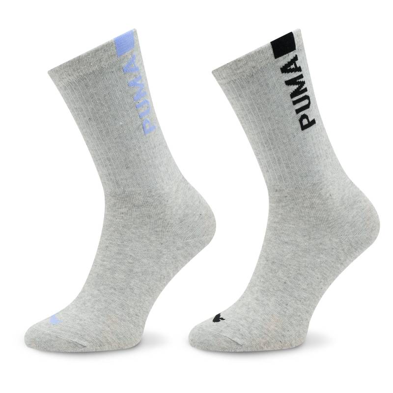 2er-Set hohe Damensocken Puma Women Slouch Sock 2P 938005 Grey Melange / Purple 03 von Puma