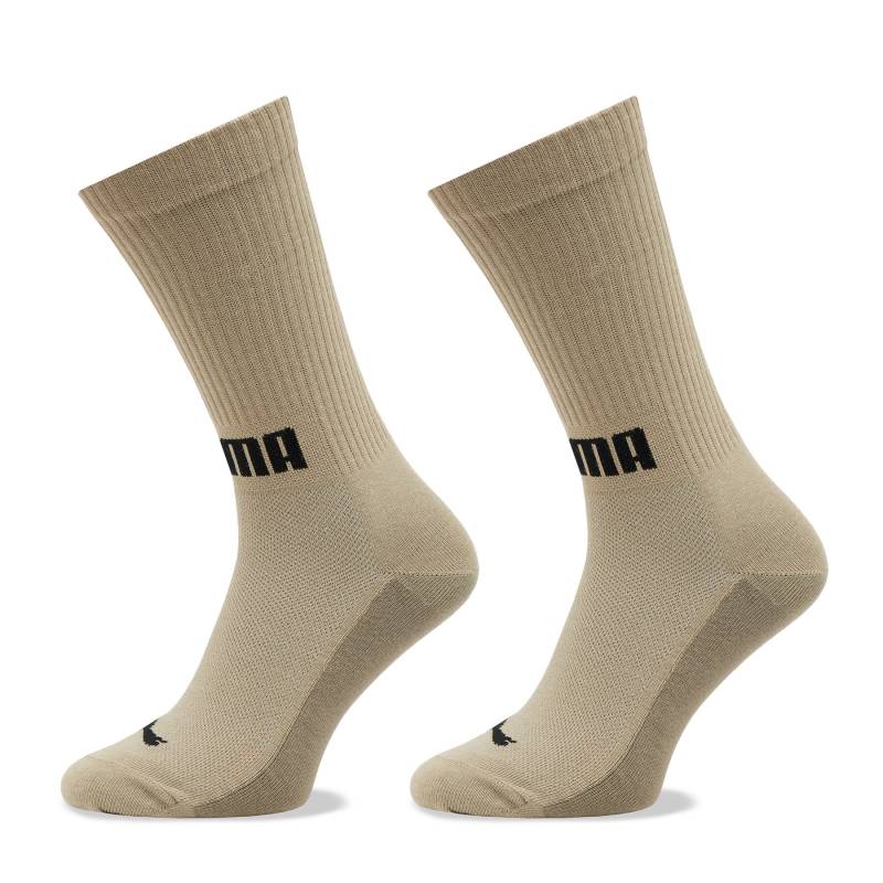 2er-Set hohe Herrensocken Puma Men Front Logo Crew 2P 938010 Beige Combo 03 von Puma