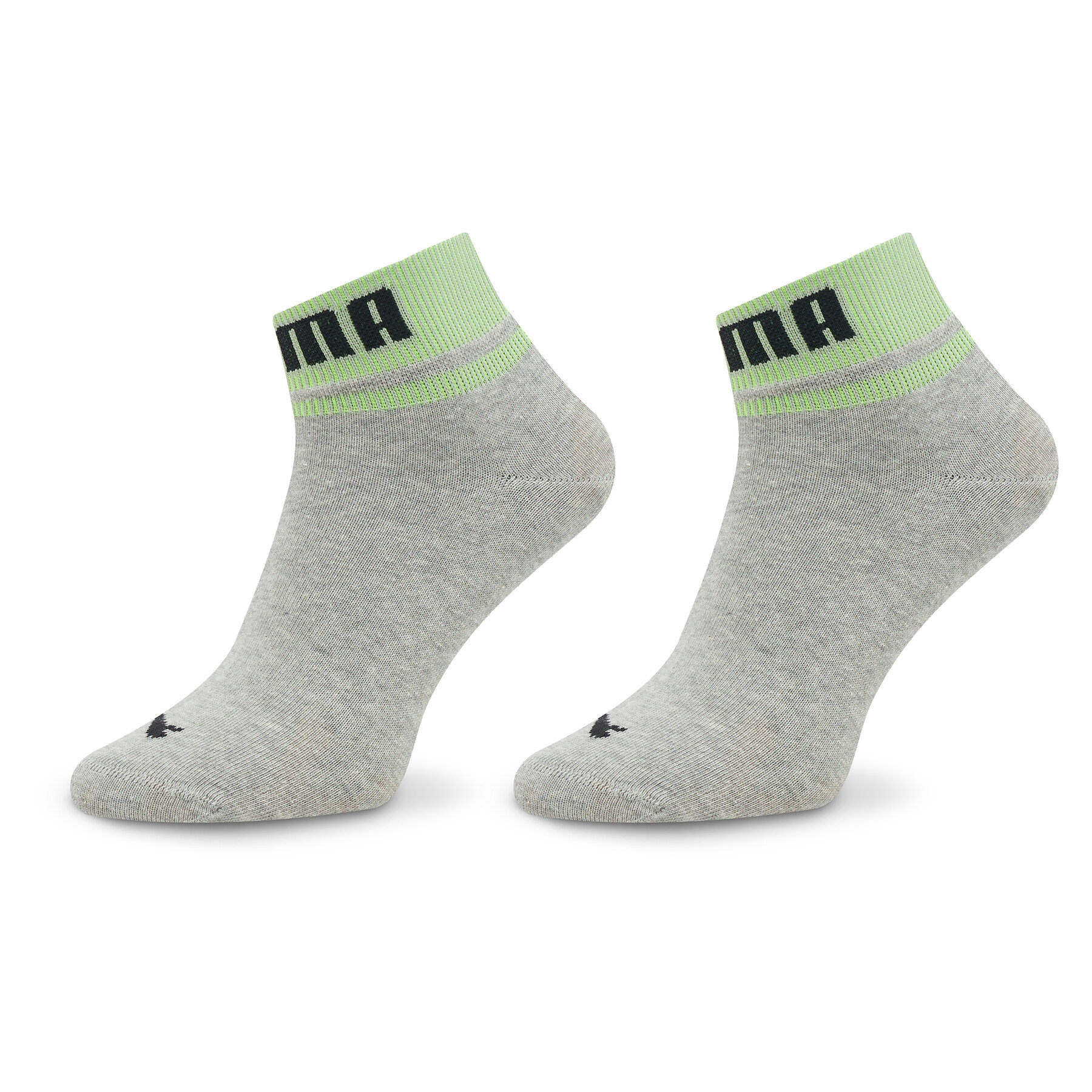 2er-Set hohe Unisex-Socken Puma Unisex New Heritage Quarter 2P 938021 Grey Melange / Mint 04 von Puma