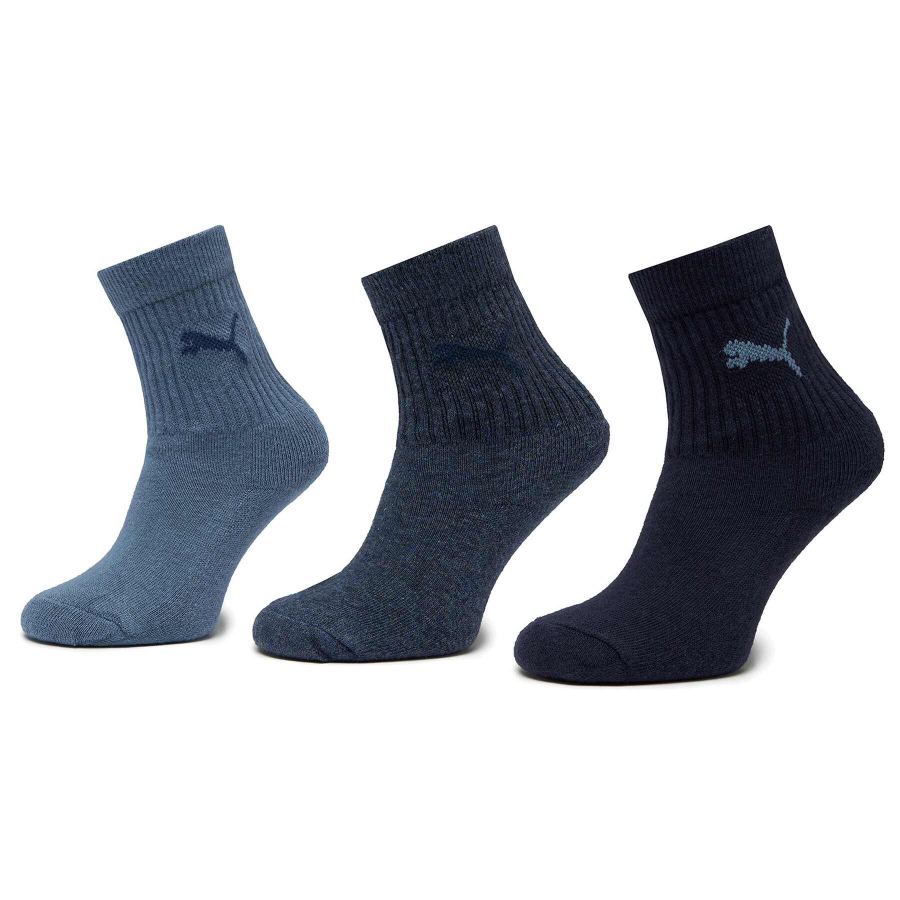 3er-Set hohe Kindersocken Puma Junior Crew Sock 3P 907958 Denim Blue 06 von Puma