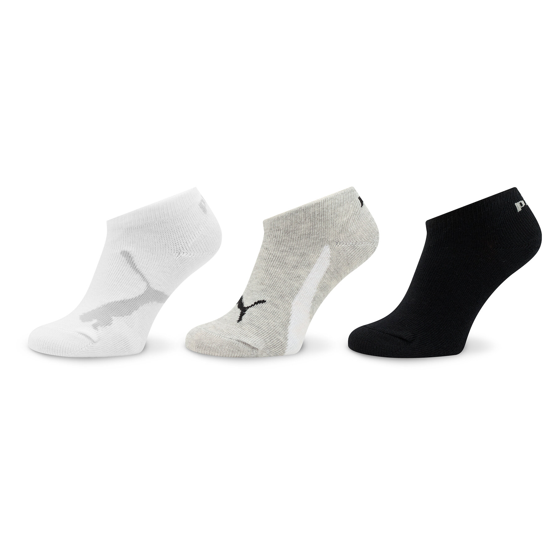 3er-Set hohe Kindersocken Puma Kids Bwt Sneaker 3P 907960 White / Grey / Black 02 von Puma