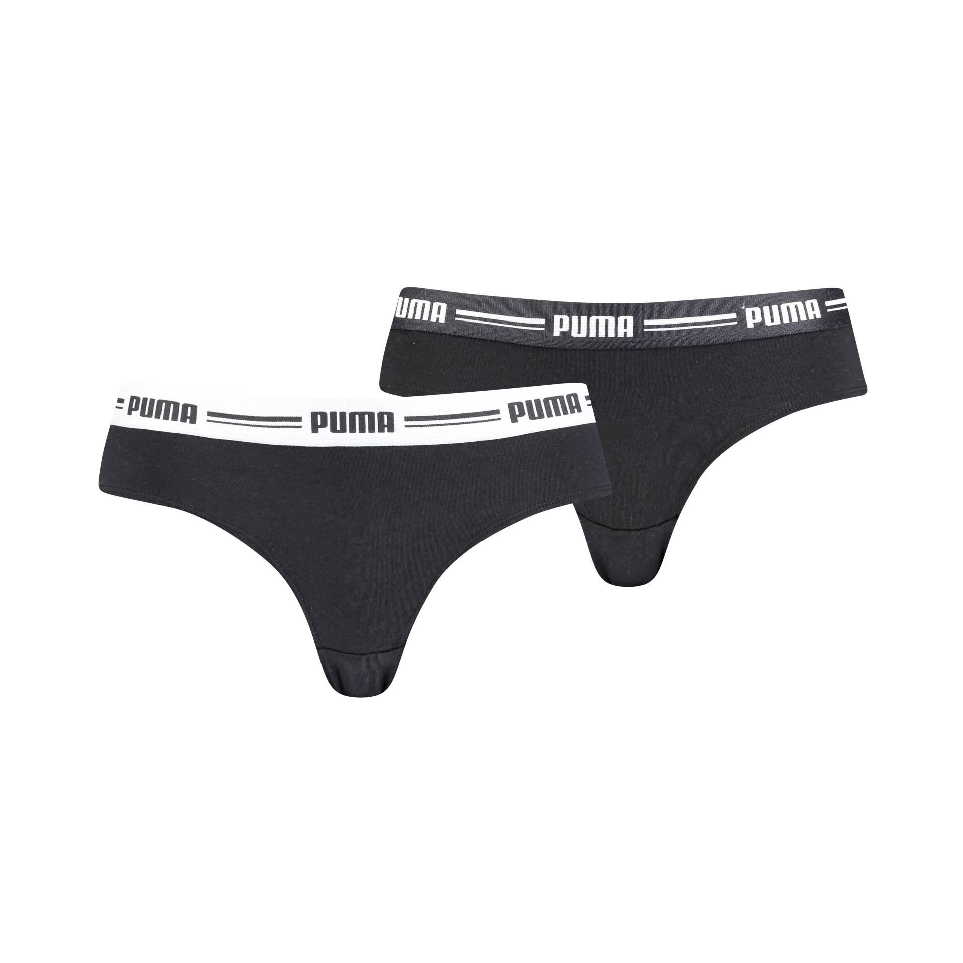 PUMA Brasilslip »PUMA WOMEN BRAZILIAN 2P PACK«, (2er Pack), Breiter elastischer Logobund von Puma