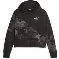 PUMA Damen Hoodie Power Cat marbleized schwarz | L von Puma