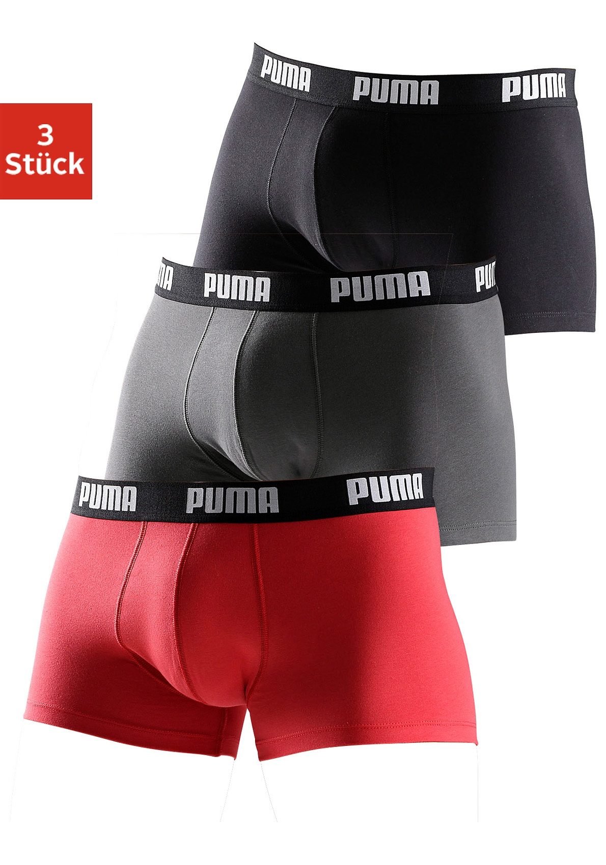 PUMA Hipster, (Packung, 3 St.), mit Logoschriftzug auf breitem Bund von Puma