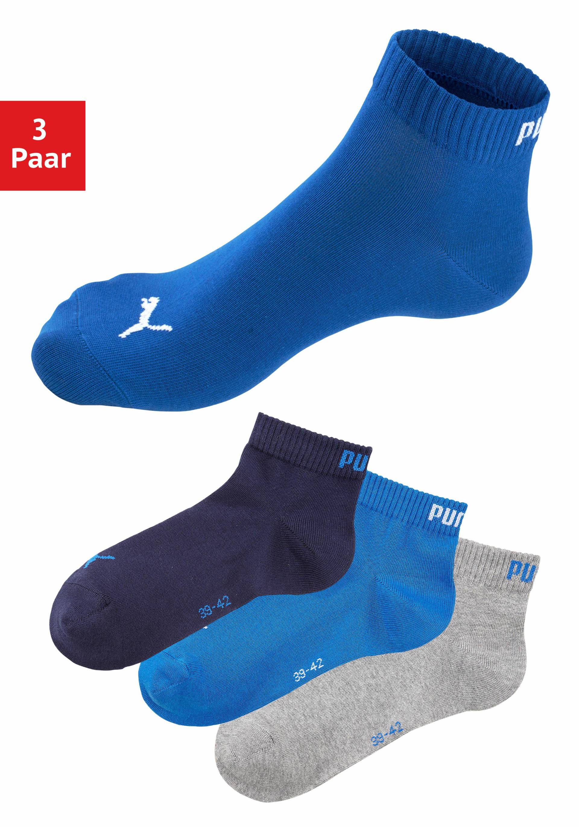 PUMA Kurzsocken, (3 Paar), mit Rippbündchen von Puma