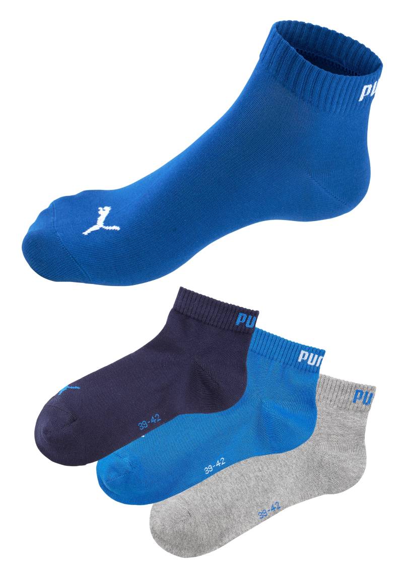 PUMA Kurzsocken, (3 Paar), Atmungsaktiv, Rippenbündchen, weiche Baumwollmischung von Puma