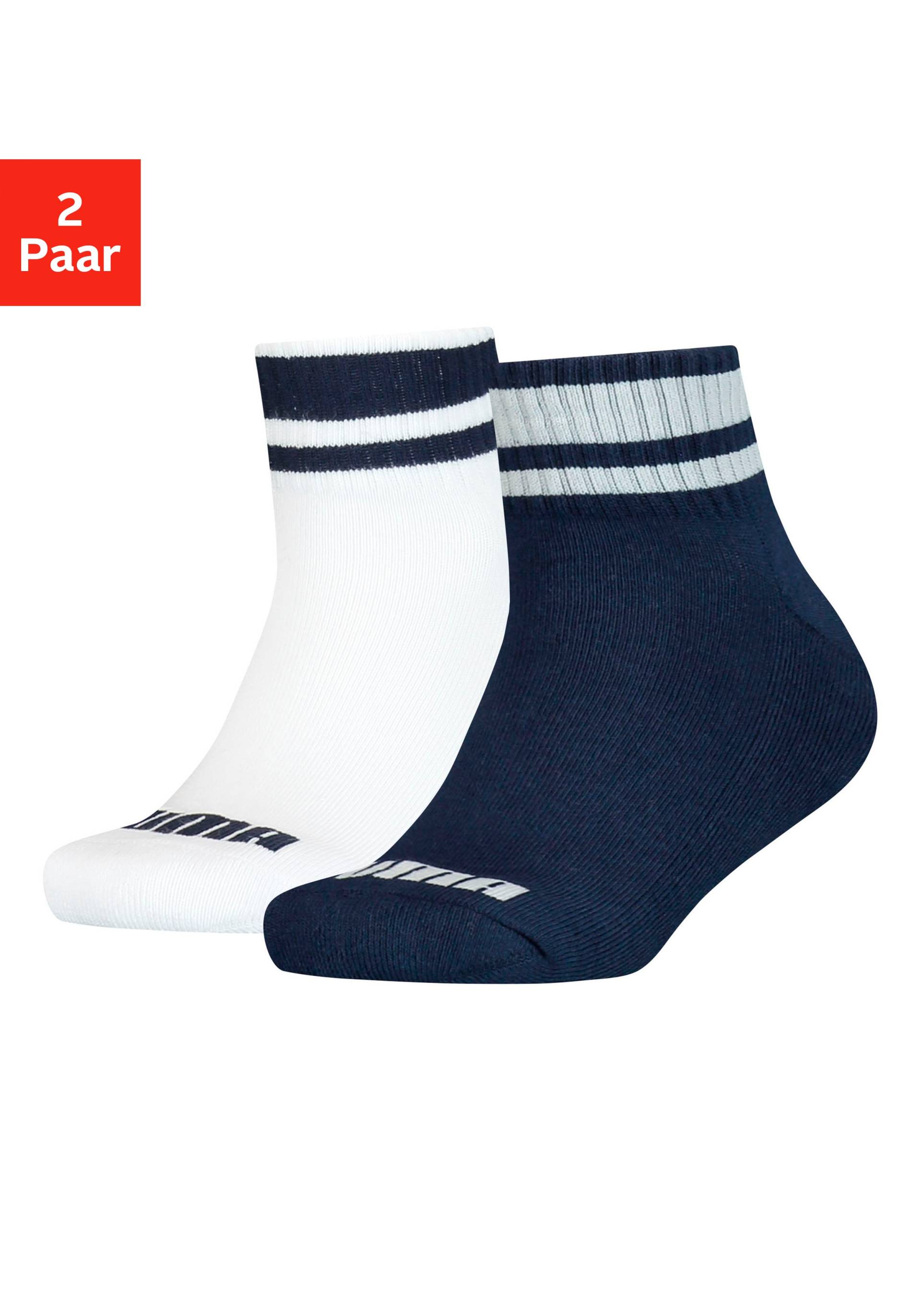 PUMA Kurzsocken »Clyde Junior«, (2 Paar), mit gestreiften Bündchen von Puma