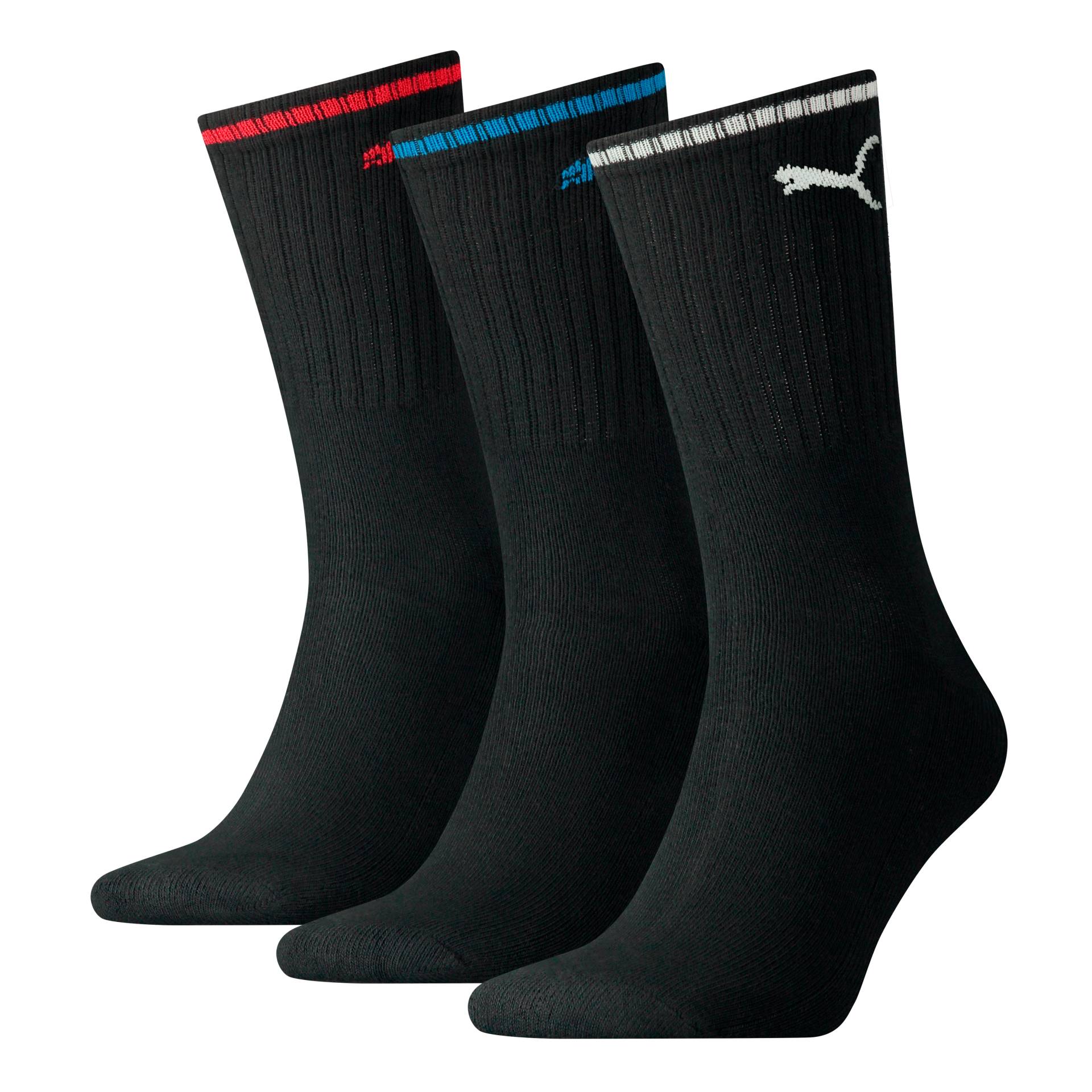 PUMA Socken »PUMA UNISEX STRIPED CREW SOCK 3P«, (3 Paar), Mit flacher Zehennaht von Puma
