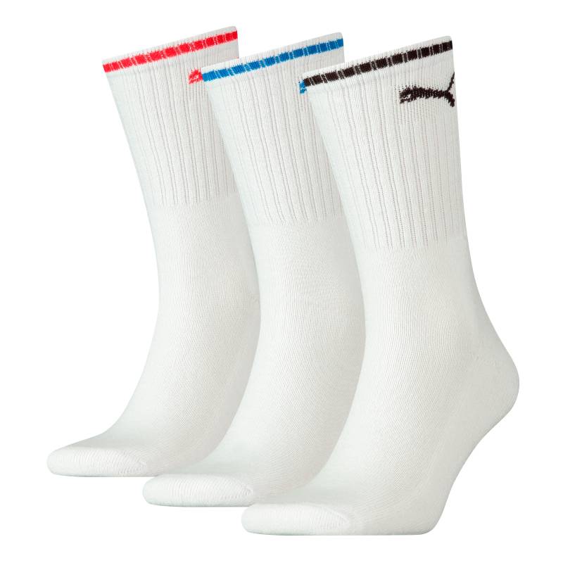 PUMA Sportsocken »PUMA UNISEX STRIPED CREW SOCK 3P«, (3 Paar), Komfort-Bund, Frottee-Polsterung, flache Zehennaht von Puma