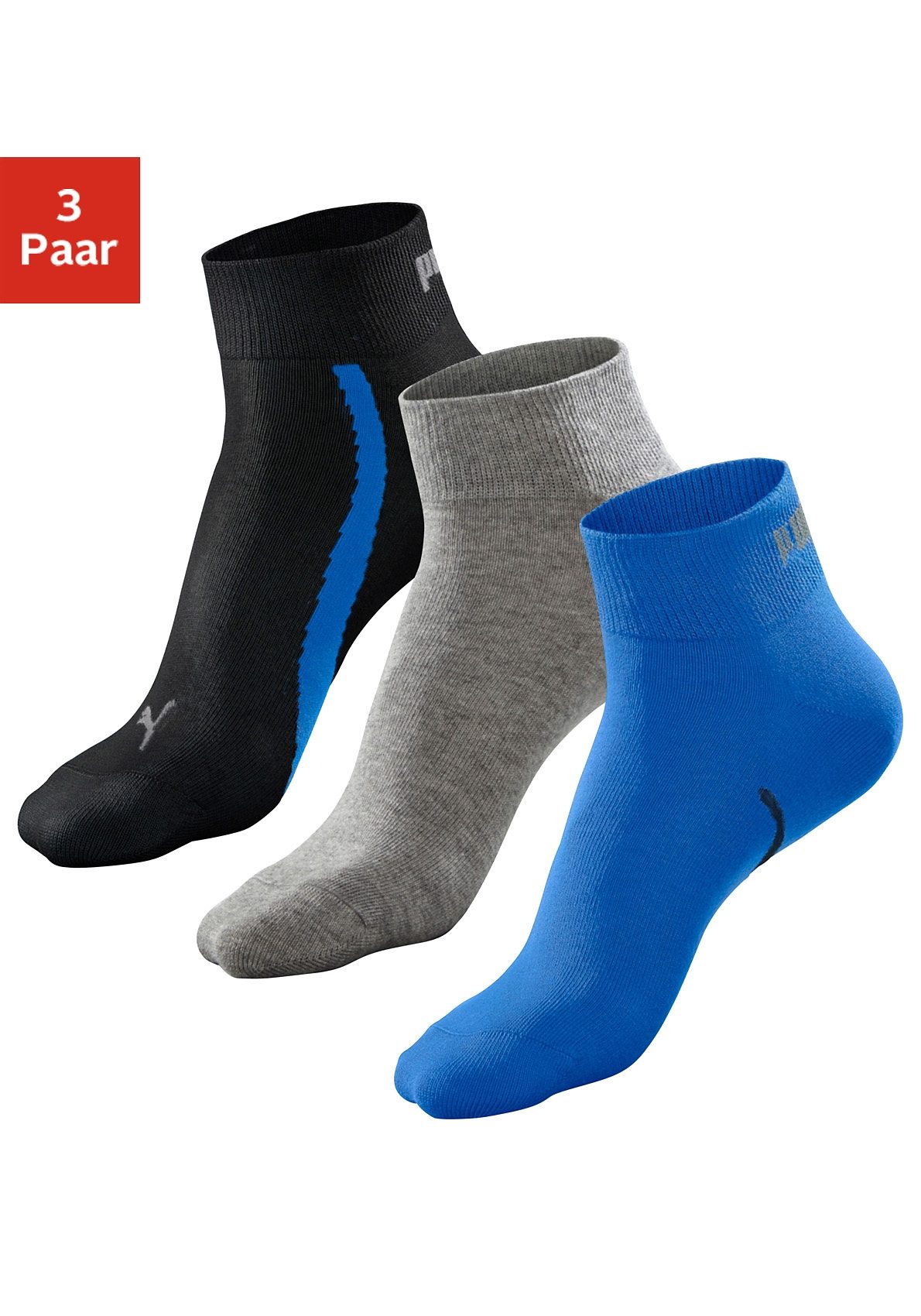 PUMA Sportsocken, (3 Paar), mit kurzem geripptem Schaft von Puma