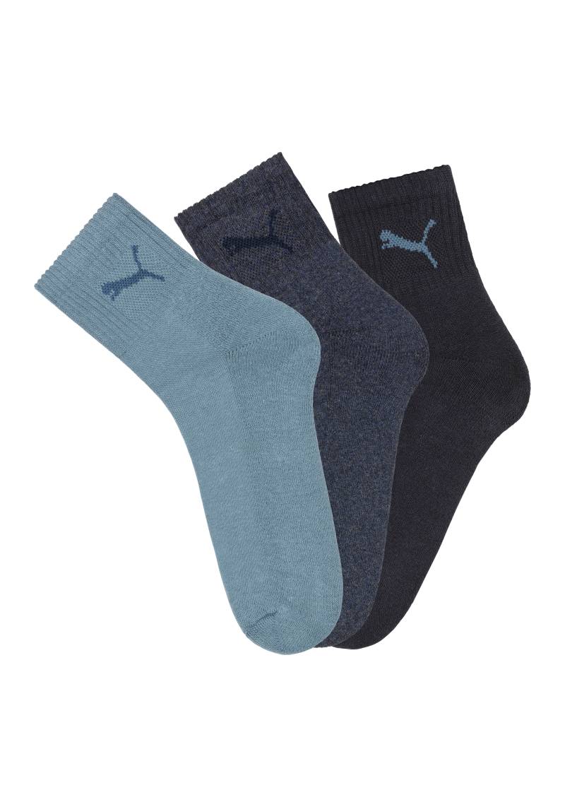 PUMA Sportsocken »short crew«, (3 Paar), gepolsterte Frottee-Sohle, atmungsaktiv von Puma