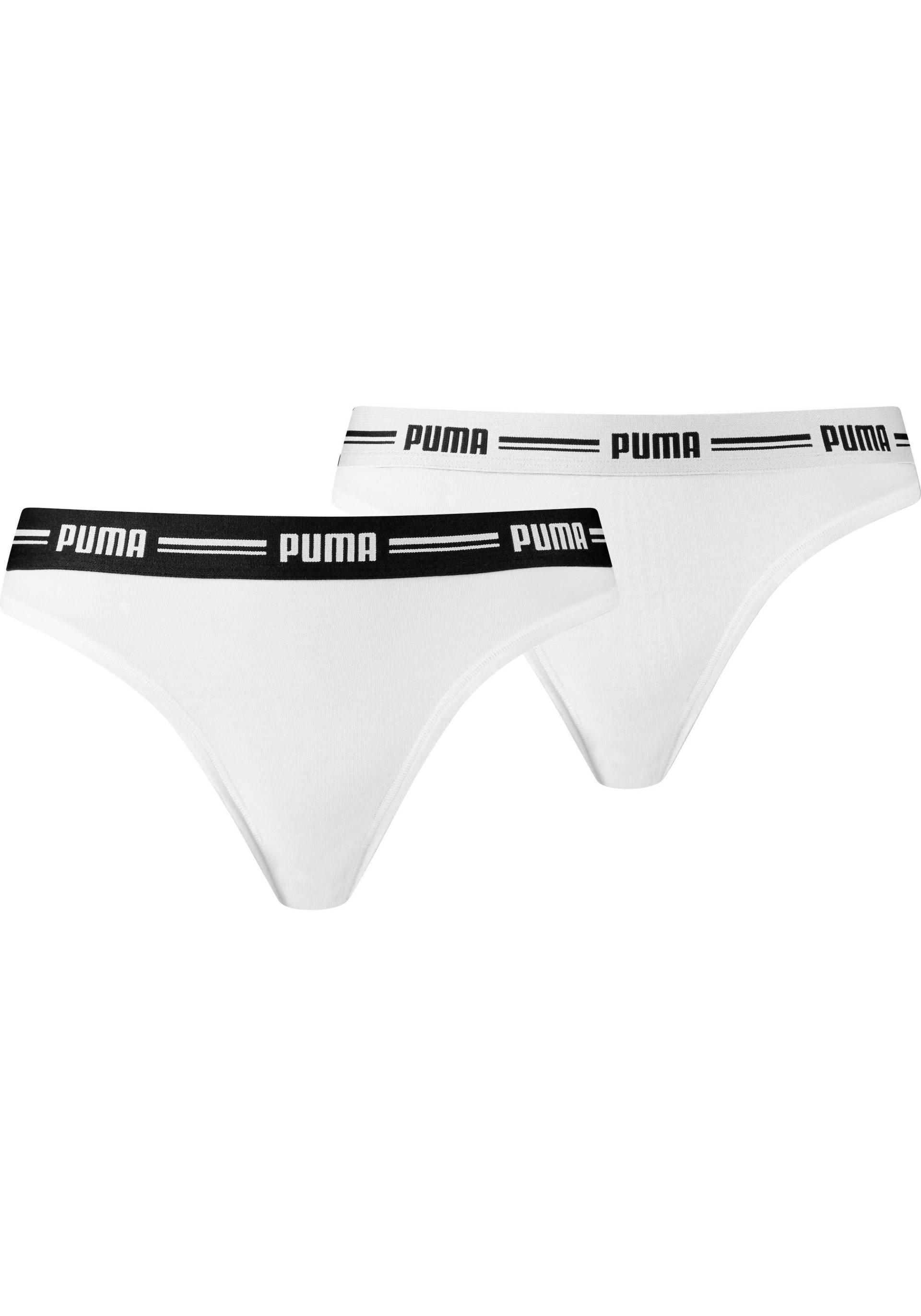 PUMA String »PUMA WOMEN STRING 2P PACK«, (2er Pack), mit schmalem elastischem Logobündchen von Puma