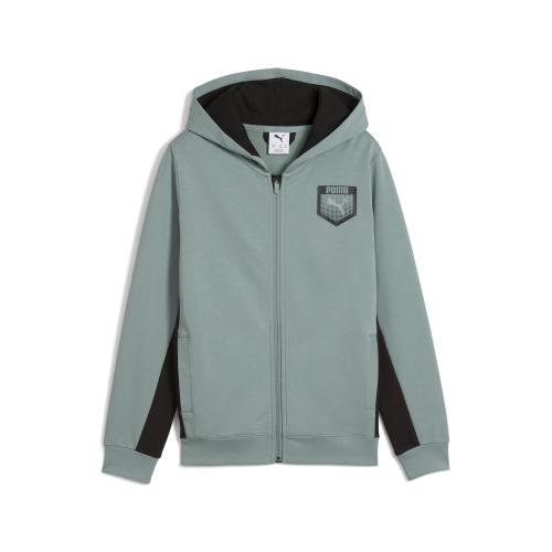 Puma ACTIVE SPORTS Graphic Hoodie Full-Zip TR B - green moon (Grösse: 164) von Puma