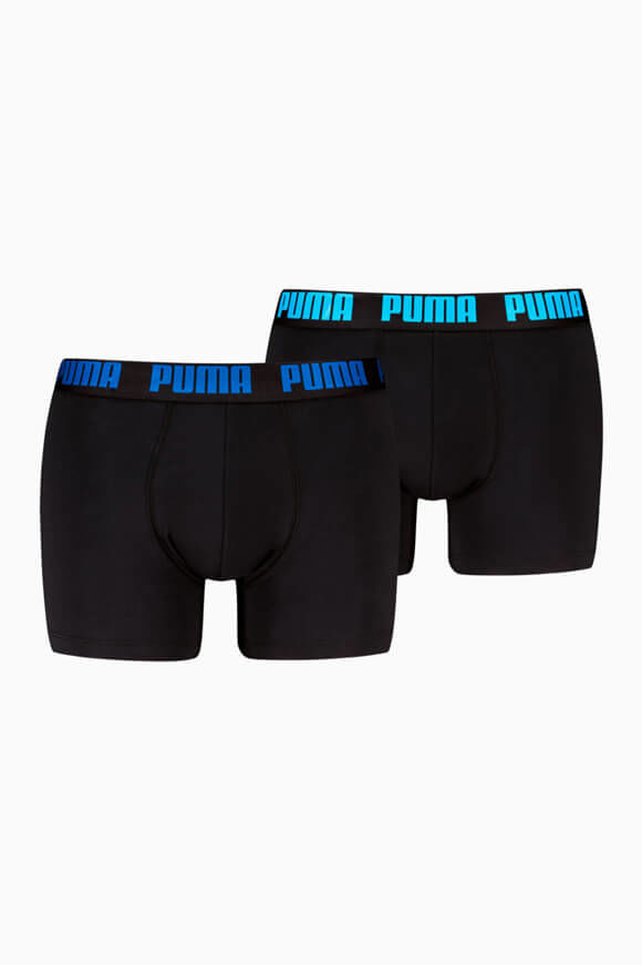 Puma Doppelpack Boxershorts | Black + Blue | Herren  | L von Puma