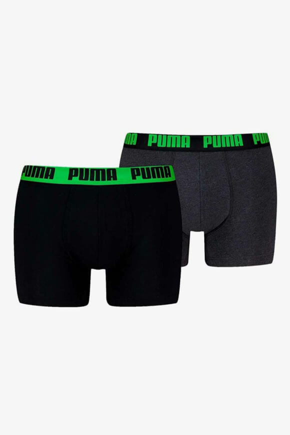 Puma Doppelpack Boxershorts | Black + Green Pop | Herren  | L von Puma