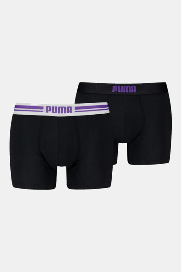 Puma Doppelpack Boxershorts | Black + Violet | Herren  | L von Puma