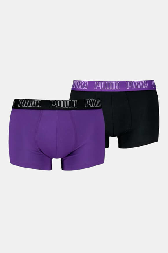 Puma Doppelpack Boxershorts | Black + Violet | Herren  | M von Puma