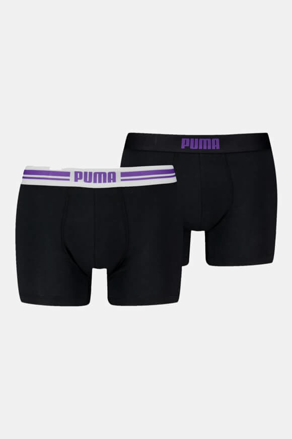 Puma Doppelpack Boxershorts | Black + Violet | Herren  | S von Puma