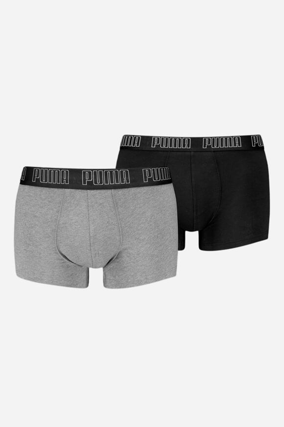 Puma Doppelpack Boxershorts | Grey Melange + Black | Herren  | M von Puma