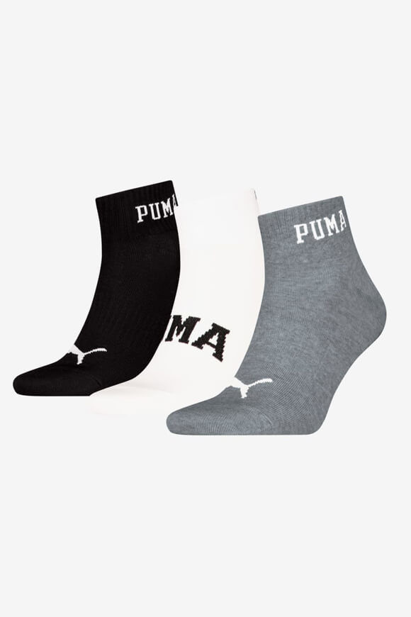 Puma Dreierpack Socken | Black + White + Grey Heather | Herren  | EU35-38 von Puma