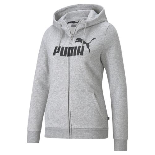 Puma ESS Logo Full-Zip Hoodie FL - Light Gray Heather (Grösse: XS) von Puma