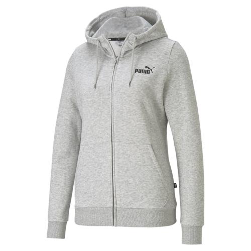 Puma ESS Small Logo Full-Zip Hoodie FL - light gray heather (Grösse: S) von Puma